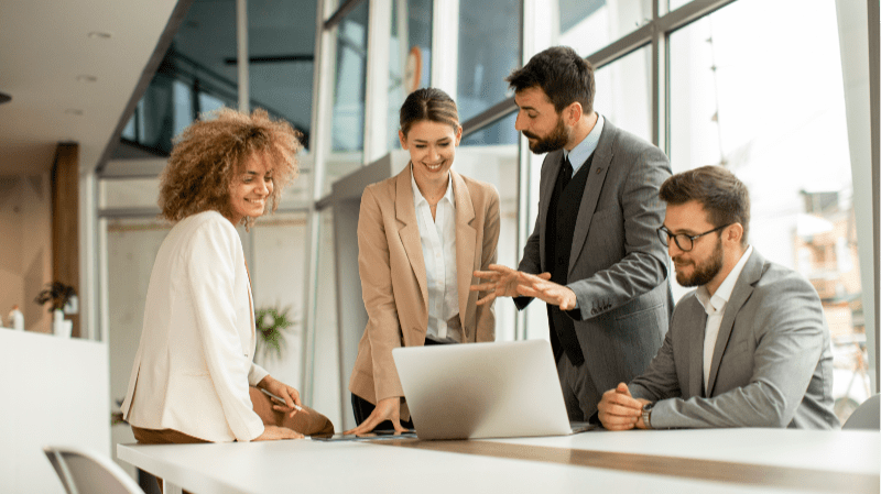 A team meeting for an organization.