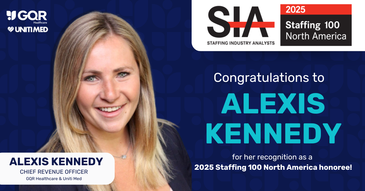 Alexis Kennedy photo with SIA logo and congratulatory message for being recognized as a 2025 staffing 100 North America honoree